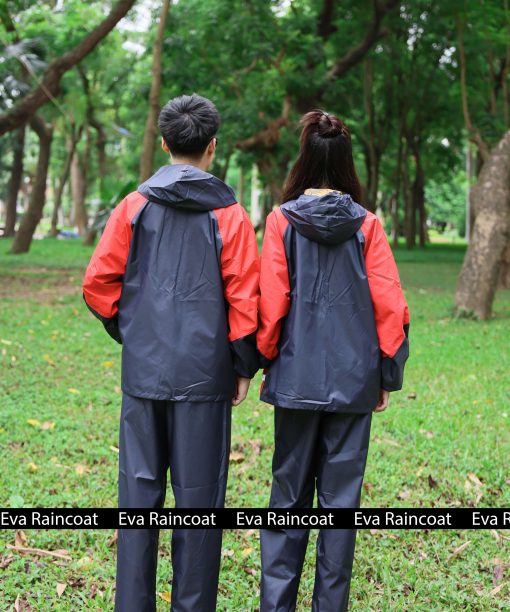 Áo mưa bộ 2 lớp chống thấm chống gió lạnh A1 – Đỏ