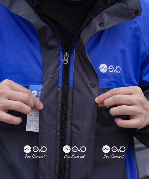 Áo Mưa Bộ 2 Lớp EVA Hàng Xuất Khẩu – Xanh dương cobalt (Royal Blue) , Form Gọn Đi Xe Máy