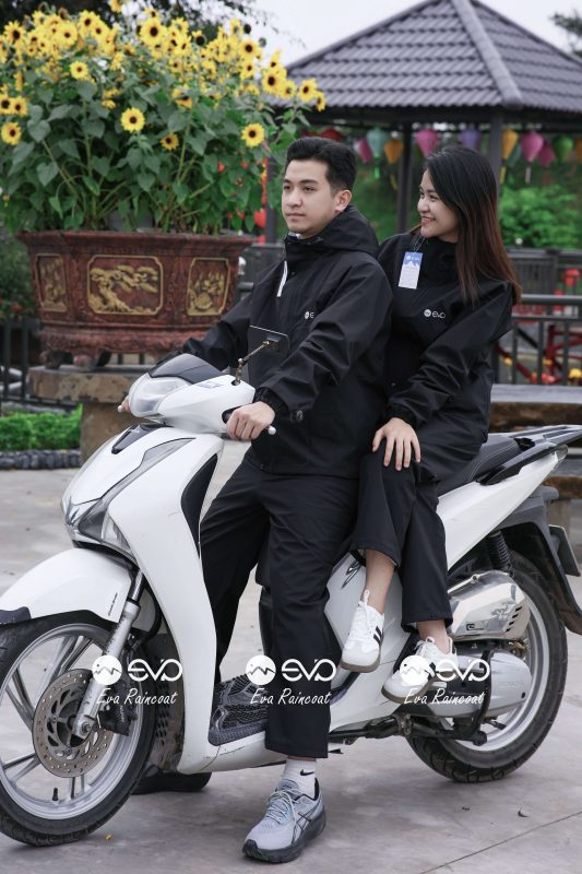 Áo Mưa Bộ 2 Lớp EVA Hàng Xuất Khẩu – Ghi Xanh (Heather Sage Gray), Form Gọn Đi Xe Máy (Sao chép)